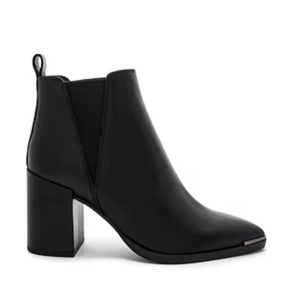 Tony Bianco‎ Leather Bello Pointed Toe Bootie in Black Jetta Polish Size 9.5